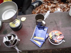 寒い日はおしることコーヒーが最高です